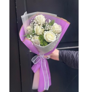 Özel 6 Beyaz Gül Buketi